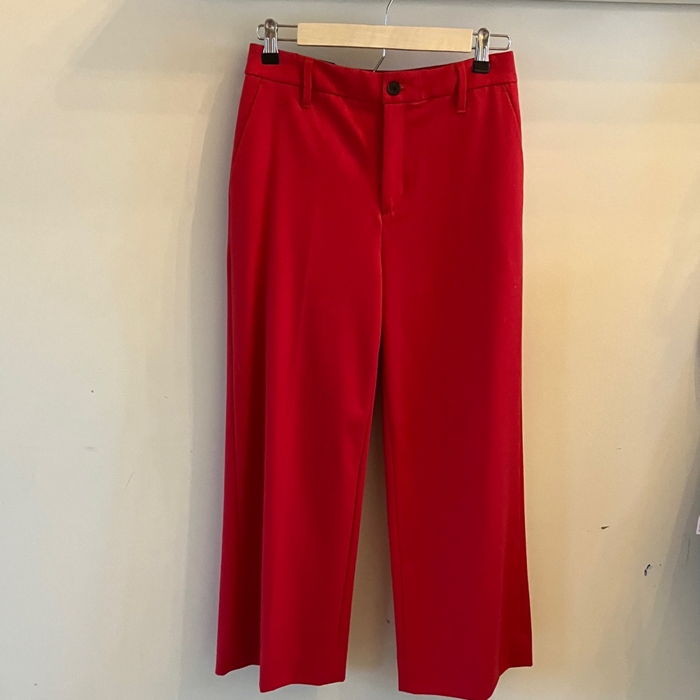 Banana Republic Bold Red Wide-Leg Crop Pants